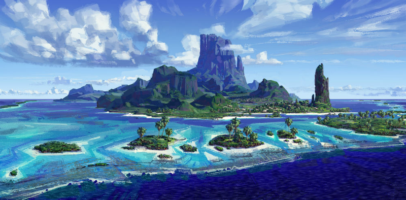 Moto Nui, the island created for Moana.